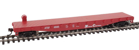 Flatcar - Ready to Run -- Atchison, Topeka & Santa Fe #88985 (red, white)-2