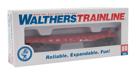 Flatcar - Ready to Run -- Atchison, Topeka & Santa Fe #88985 (red, white)-3
