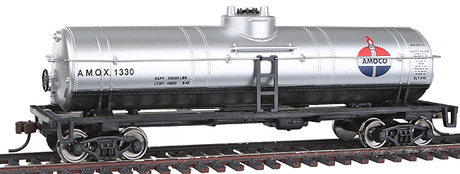 40' Tank Car - Ready to Run -- Amoco Oil (silver, red, white, blue)