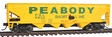 Offset Quad Hopper - Ready To Run -- Peabody Short Line #6802
