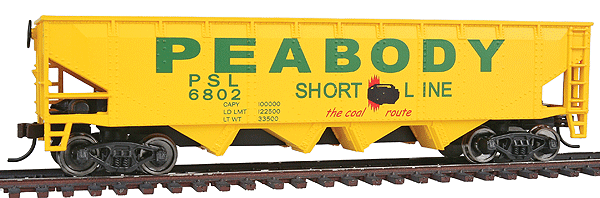 Offset Quad Hopper - Ready To Run -- Peabody Short Line #6802