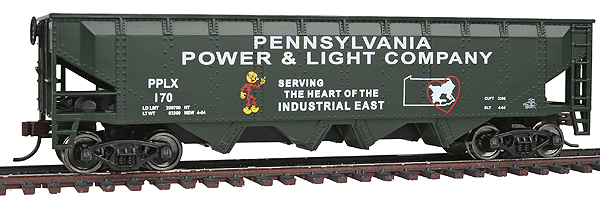 Offset Quad Hopper - Ready To Run -- Pennsylvania Power & Light PPLX #170-1