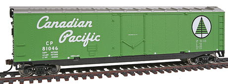 50' Plug-Door Boxcar - Ready to Run -- Canadian Pacific (green; Newsprint Service Logo, Script Lettering)-1