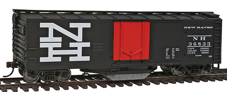 40' Plug-Door Track Cleaning Boxcar - Ready to Run -- New Haven (black, orange; Large NH Logo)