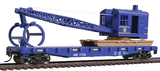 Flatcar with Logging Crane - Ready to Run -- Alaska Railroad (blue)-1