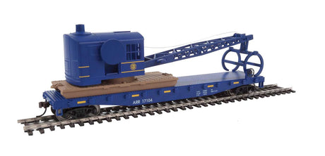Flatcar with Logging Crane - Ready to Run -- Alaska Railroad (blue)-2