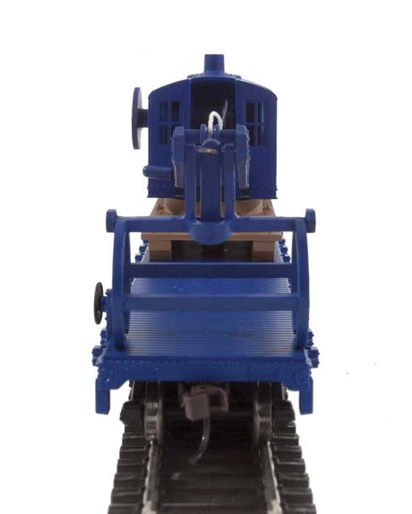 Flatcar with Logging Crane - Ready to Run -- Alaska Railroad (blue)-3