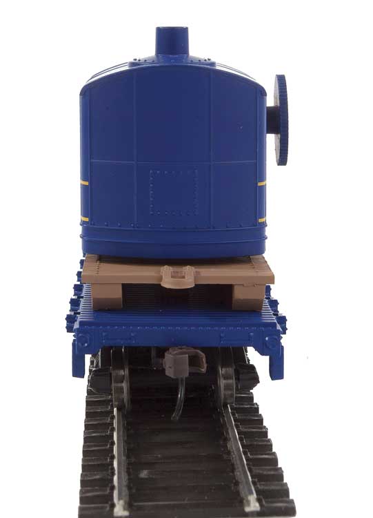 Flatcar with Logging Crane - Ready to Run -- Alaska Railroad (blue)-4