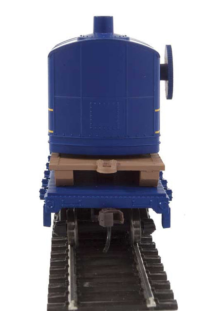 Flatcar with Logging Crane - Ready to Run -- Alaska Railroad (blue)-4