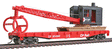 Flatcar with Logging Crane - Ready to Run -- Canadian Pacific (red, black; Multimark Logo)-1