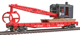 Flatcar with Logging Crane - Ready to Run -- Canadian Pacific (red, black; Multimark Logo)-1