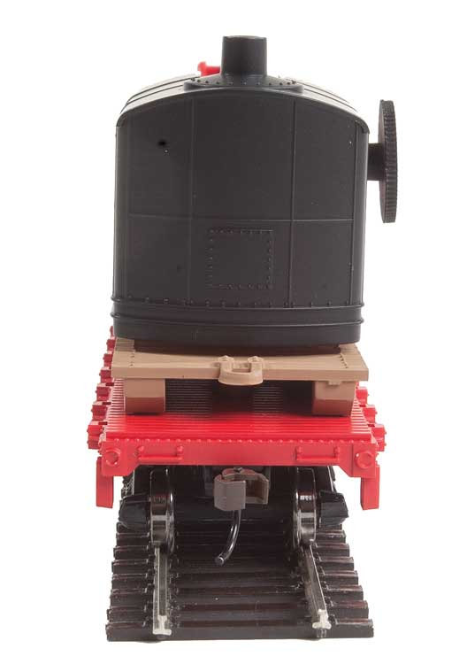 Flatcar with Logging Crane - Ready to Run -- Canadian Pacific (red, black; Multimark Logo)-4