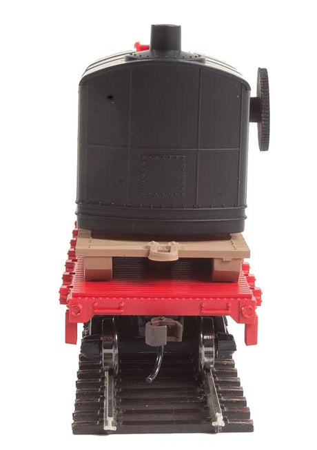 Flatcar with Logging Crane - Ready to Run -- Canadian Pacific (red, black; Multimark Logo)-4