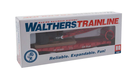 Flatcar with Logging Crane - Ready to Run -- Canadian Pacific (red, black; Multimark Logo)-5