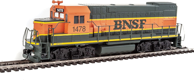 EMD GP15-1 - Standard DC -- Burlington Northern Santa Fe (green, orange, yellow)-1
