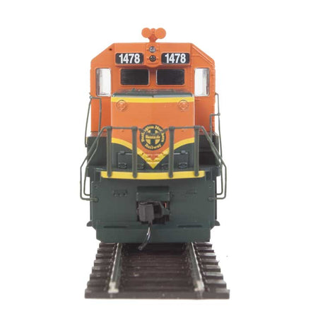 EMD GP15-1 - Standard DC -- Burlington Northern Santa Fe (green, orange, yellow)-3