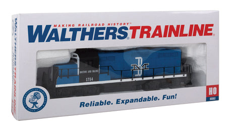 EMD GP9M - Standard DC -- Boston & Maine #1754 (blue, black, white)-6
