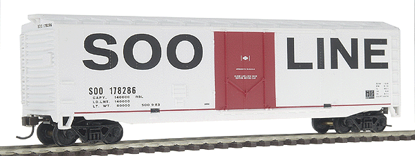 Trainline(R) 50' Plug-Door Boxcar Ready to Run -- Soo Line