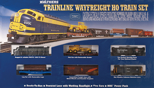 Trainline(R) Wayfreight Diesel Freight Set w/Atlas Code 100 Nickel Silver Trk -- B&O: 36 x 54" Oval, PROTO 1000 F3A Diesel, MRC Power Pack, 4 Cars, Caboose
