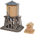 Water Tower and Shanty -- Kit - Tank: 3-1/2 x 4"  8.9 x 10.2cm; Shanty: 1-3/4 x 2"  4.5 x 5.1cm-1