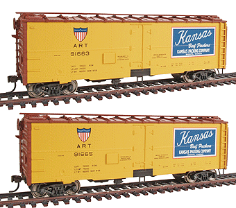 Gold Line(TM) General American 40' Meat Reefer Limited-Run 2 Pack Ready-to-Run -- Kansas (ART) #91663 & #91665