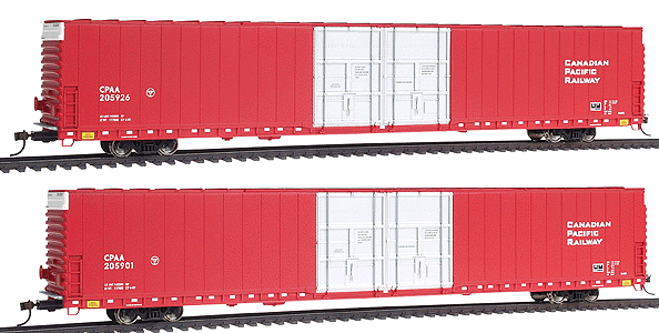Gold Line(TM) Pullman-Standard 86' Hi-Cube 4-Door Boxcar Ready to Run 2-Pack -- Canadian Pacific
