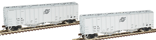 Gold Line(TM) 50' Airslide(R) Covered Hopper - Ready to Run 2-Pack -- Chicago & North Western(TM) (gray)