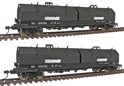 Gold Line(TM) Evans 100-Ton 55' Cushion Coil Cars Assembled 2-Pack -- Norfolk Southern Limited Run