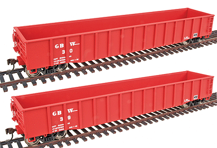 Gold Line(TM) Thrall 53' Gondola Ready to Run Limited-Run Two Pack -- Green Bay & Western