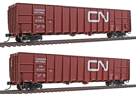 Gold Line(TM) Wood Chip Gondola Limited-Run 2-Pack -- Canadian National #873615 & 873647