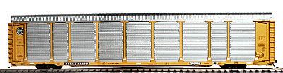 Thrall 89' Tri-Level Enclosed Auto Carrier Ready to Run 2-Packs -- Burlington Northern Santa Fe (yellow) - Limited-Run