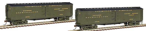 50' GACX Wood Express Reefer w/GSC Trucks - Assembled, Limited-Run 2-Packs -- Louisville & Nashville