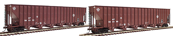 Greenville 7,000 Cubic Foot Wood Chip Hopper Limited-Run 2-Pack - Assembled -- Missouri Pacific