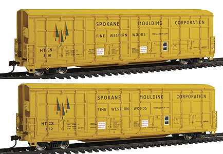 Gold Line(TM) 56' Thrall All-Door Boxcar Limited-Run 2-Packs - Ready to Run -- Spokane Moulding