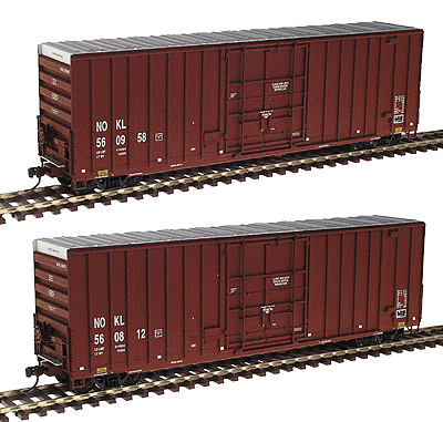 50' Gunderson Hi-Cube Paper Service Boxcar Ready-to-Run 2-Pack Limited-Run -- Northwestern Oklahoma Railroad Company