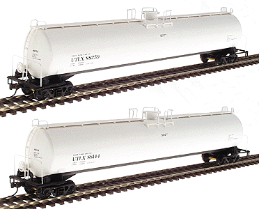 33,000 Gallon Liquid Propane Gas Tank Car (Ready to Run) 2-Pack Limited Run -- UTLX (White)