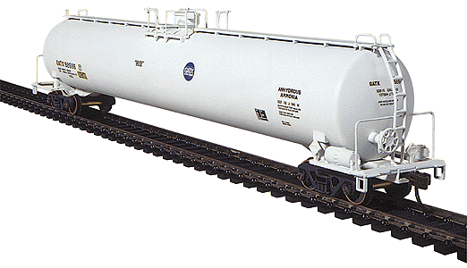 33,000 Gallon Liquid Propane Gas Tank Car (Ready to Run) 2-Pack Limited Run -- GATX (White)