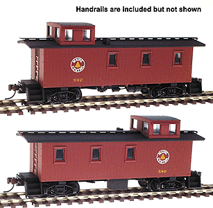 30' Wood, 3-Window Caboose w/Offset Cupola (Ready to Run) Limited-Run 2-Pack -- Maine Central
