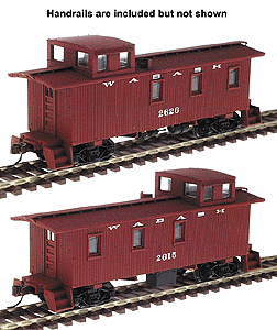 30' Wood, 3-Window Caboose w/Offset Cupola (Ready to Run) Limited-Run 2-Pack -- Wabash