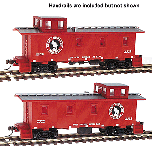 30' Wood, 3-Window Caboose w/Offset Cupola (Ready to Run) Limited-Run 2-Pack -- Great Northern
