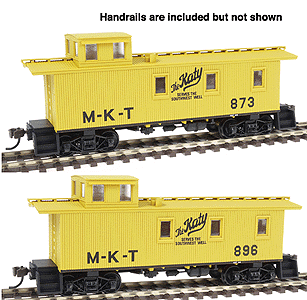 30' Wood, 3-Window Caboose w/Offset Cupola (Ready to Run) Limited-Run 2-Pack -- Missouri-Kansas-Texas "Katy"