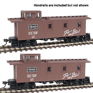 30' Wood, 3-Window Caboose w/Offset Cupola (Ready to Run) Limited-Run 2-Pack -- St. Louis - San Francisco - "Frisco"