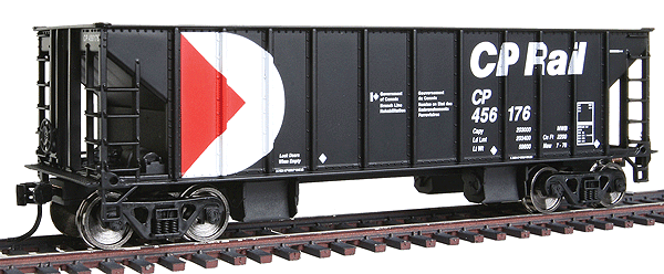 Gold Line(TM) 41' Ballast Hopper 3-Pack Ready to Run -- Canadian Pacific #456176, 456101, 456294 (black w/Multimark)