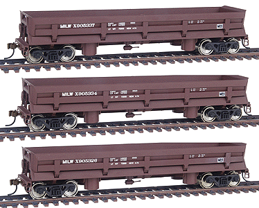 Gold Line(TM) Difco(R) Dump Car Ready to Run-3-Pack -- Milwaukee Road
