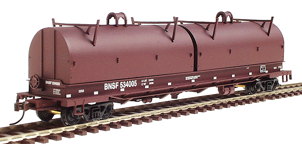 Evans 100-Ton 55' Cushion Coil Cars (Revised) -- Burlington Northern Santa Fe (round covers, Mineral Red)