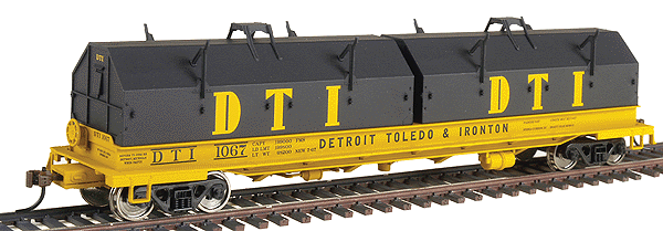 Gold Line(TM) Evans 100-Ton 55' Cushion Coil Car  Ready to Run (Revised) -- Detroit, Toledo & Ironton