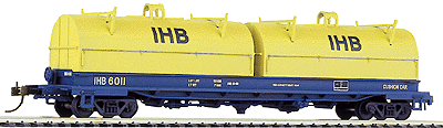 55' Cushion Coil Car w/Round Hoods - Kit -- Indiana Harbor Belt (blue, yellow hoods)