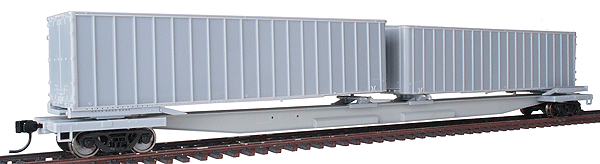 Mark III Flexi-Van Flatcar w/Two Trailers - Ready to Run - Gold Line(TM) -- Undecorated