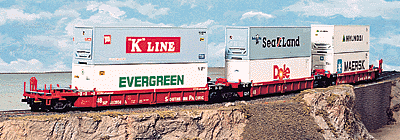 Five-Unit Articulated Well Car -- SP