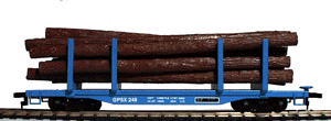 45' Log Flatcar w/Logs Ready-To-Run -- GSPX